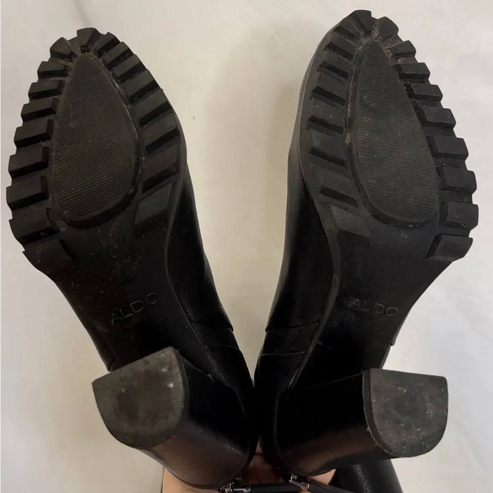 Aldo Black Leather Thigh-High High Heel Boots US 6 - Picture 5 of 5
